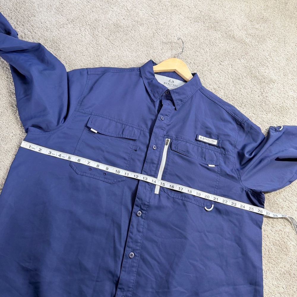 Realtree Men's Long Sleeve Fishing Guide Shirt Outdoor in Patriot Blue XL - Picture 9 of 10